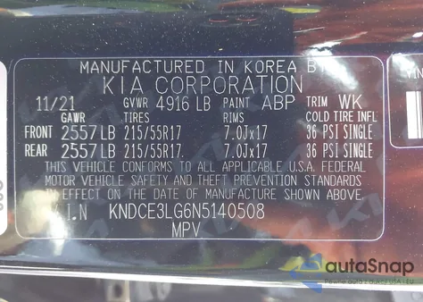 2022 Kia Niro Ev Ex Premium from USA, damaged, VIN KNDCE3LG6N5140508